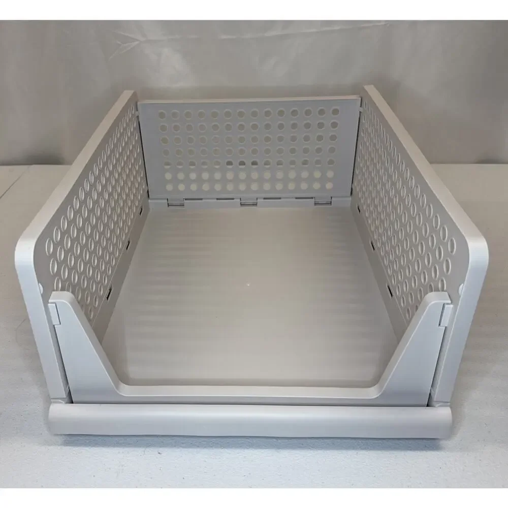 Stackable Plastic Storage Basket Foldable Closet Organizer Drawer Wardrobe Bins